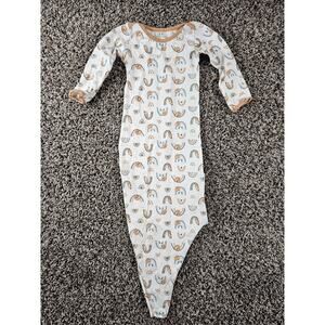 Miracle Baby Sz 0-6M Knotted One Piece Long Sleeve Outfit Rainbow Baby Sloth